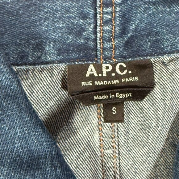 APC Mens Stefano Denim Jacket Chore Coat Heavyduty Field Small Lux Blue - Picture 8 of 13